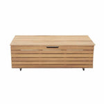 Gartentruhe Eukalyptusholz 109,5 cm – wetterfeste Aufbewahrungsbox für Garten, Terrasse & Balkon