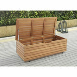 Gartentruhe Eukalyptusholz 109,5 cm – wetterfeste Aufbewahrungsbox für Garten, Terrasse & Balkon