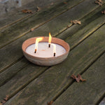 Terracotta Topf mit 3-Docht-Kerze